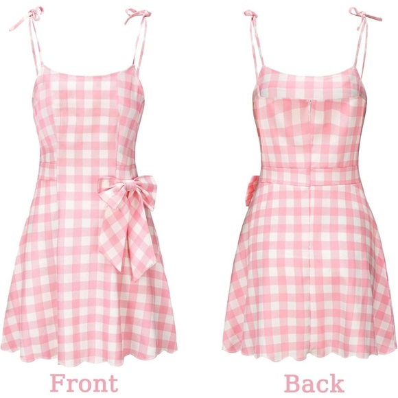 Barbie Costume Dress Pink Plaid Halloween Costume Princess Movie Cosplay NWOT - Picture 1 of 10